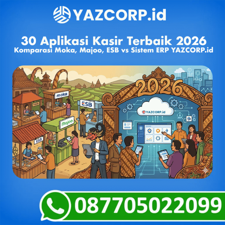 30 Aplikasi Kasir Terbaik 2026- Komparasi Moka, Majoo, ESB vs Sistem ERP YAZCORP.id