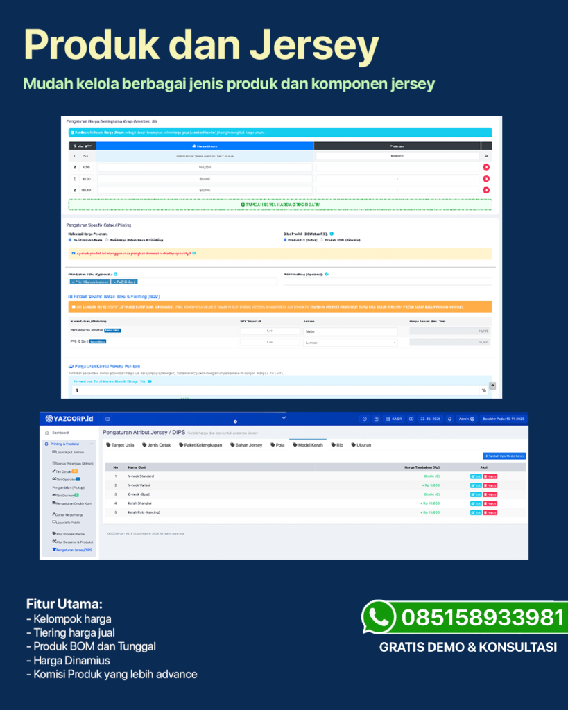 Aplikasi Kasir Digital Printing, Advertising, Jersey, &Amp; Dekorasi Terbaik Juni 2026: Kupas Tuntas Mengapa Yazcorp.id Adalah Sistem Paling Sempurna Untuk Bisnismu 9 Aplikasi Kasir Digital Printing Jersey Dekorasi Percetakan 9