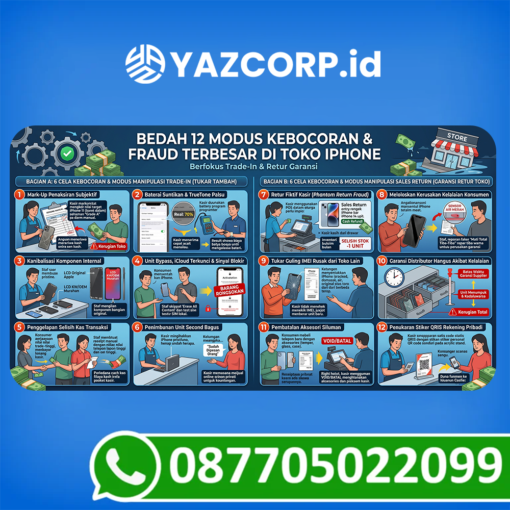 Panduan Lengkap Mengelola Toko Iphone Dan Gadget: Mengunci Kebocoran Trade-In, Retur Garansi, Lacak Imei Hingga Ekspansi Multi Cabang 6 Panduan Lengkap Mengelola Toko Iphone Dan Gadget: Mengunci Kebocoran Trade-In, Retur Garansi, Lacak Imei Hingga Ekspansi Multi Cabang