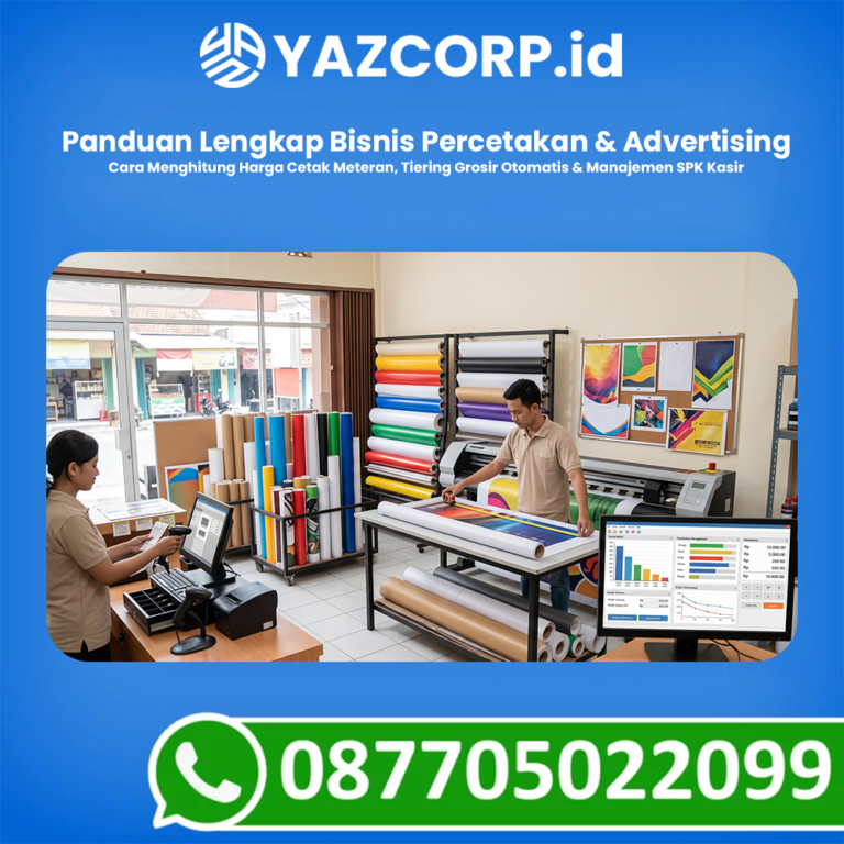 Panduan Lengkap Bisnis Percetakan &Amp; Advertising- Cara Menghitung Harga Cetak Meteran, Tiering Grosir Otomatis &Amp; Manajemen Spk Kasir